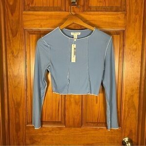 NWT Capella Expose Seam Ribbed Cloud Crop Top